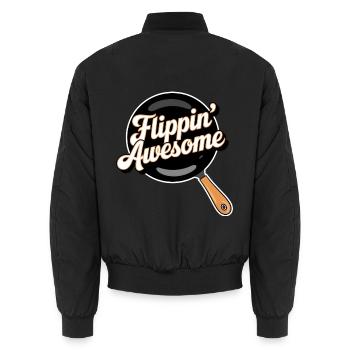 Flippin Awesome - Unisex Bomber Jacket - black - Back - AI Model Male 185 light (185cm)