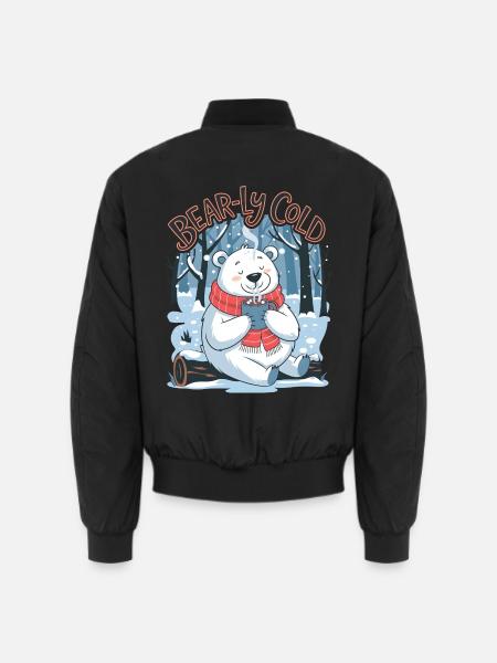 Bear-ly Cold - Unisex Bomber Jacket - black