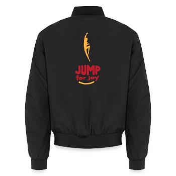 Jump For Joy by JoEp Skate - Unisex Bomber Jacket - black - Back - AI Model Male 185 light (185cm)