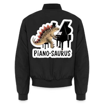 Pianosaurus Dino Piano Player - Unisex Bomber Jacket - black - Back - AI Model Male 185 light (185cm)