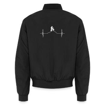 Herzschlag Mountainbike Heartbeat - Unisex Bomberjacke - Schwarz - Hinten - AI Model Male 185 light (185cm)