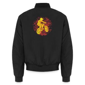 Mountainbike - Unisex Bomberjacke - Schwarz - Hinten - AI Model Male 185 light (185cm)