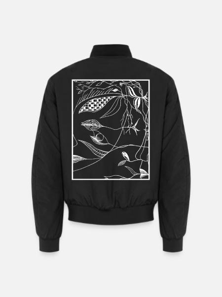 Lignes botaniques sombres - Bomber unisexe - noir