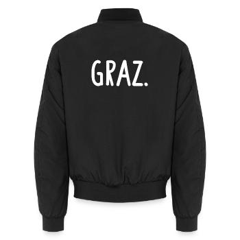 Graz Österreich Fancy - Unisex Bomberjacke - Schwarz - Hinten - AI Model Male 185 light (185cm)