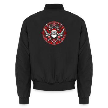 Christmas Logo 2 - Unisex Bomber Jacket - black - Back - AI Model Male 185 light (185cm)