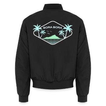 Bora Bora Island Idyll Logo - Unisex Bomber Jacket - black - Back - AI Model Male 185 light (185cm)