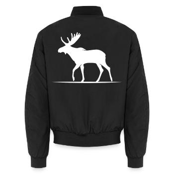 Canada Moose Backcountry Camping Moose Loon Maple - Unisex Bomber Jacket - black - Back - AI Model Male 185 light (185cm)