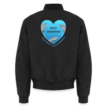 biggest competitor - Unisex Bomberjacke - Schwarz - Hinten - AI Model Male 185 light (185cm)