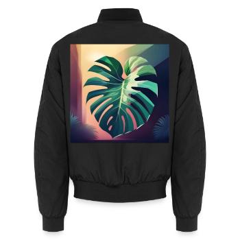 Monstera Leaf - Unisex Bomberjacke - Schwarz - Hinten - AI Model Male 185 light (185cm)