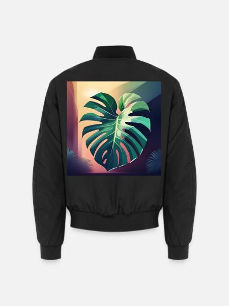 Monstera Leaf - Unisex Bomberjacke - Schwarz