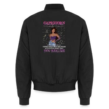 Capricorn girl - Unisex Bomberjacke - Schwarz - Hinten - AI Model Male 185 light (185cm)