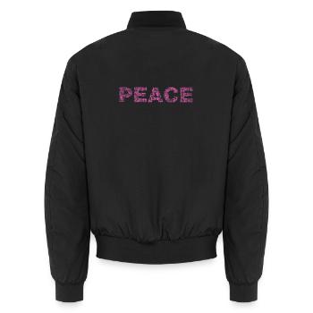 all we need is PEACE - Unisex Bomberjacke - Schwarz - Hinten - AI Model Male 185 light (185cm)