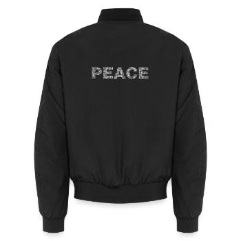 all we need is PEACE - Unisex Bomberjacke - Schwarz - Hinten - AI Model Male 185 light (185cm)