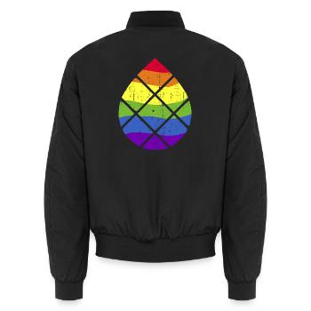Augsburg Pine Nut LGBT LGBTQPlus - Unisex Bomber Jacket - black - Back - AI Model Male 185 light (185cm)