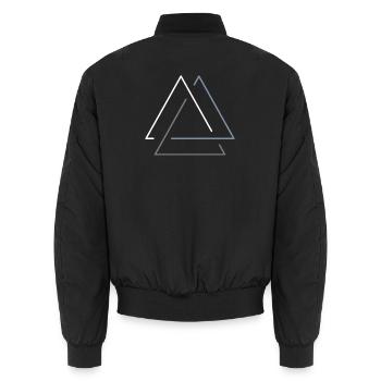 Berge Triangel – im Dreiklang - Unisex Bomberjacke - Schwarz - Hinten - AI Model Male 185 light (185cm)