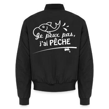Je peux pas, j'ai pêche - Bomber unisexe - noir - Dos - AI Model Male 185 light (185cm)