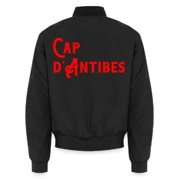 Cap d`Antibes, France - Unisex Bomberjacke - Schwarz - Hinten - AI Model Male 185 light (185cm)