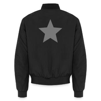 star - Unisex Bomber Jacket - black - Back - AI Model Male 185 light (185cm)