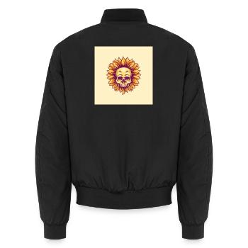 sun flower - Unisex Bomberjacke - Schwarz - Hinten - AI Model Male 185 light (185cm)