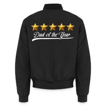 Vater des Jahres Sternen-Glanz - Unisex Bomberjacke - Schwarz - Hinten - AI Model Male 185 light (185cm)