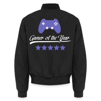 Flair de manette du Joueur de l’Année - Bomber unisexe - noir - Dos - AI Model Male 185 light (185cm)