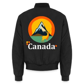 Kanada Sonnenaufgang Reh - Unisex Bomberjacke - Schwarz - Hinten - AI Model Male 185 light (185cm)