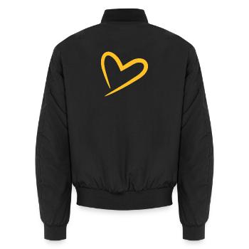 Herz modern in gelb - Unisex Bomberjacke - Schwarz - Hinten - AI Model Male 185 light (185cm)