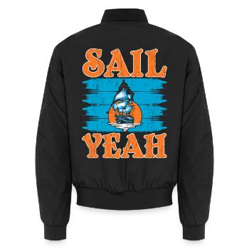 Sail Yeah Seafarer Schiffskapitän Nautischer Seema - Unisex Bomberjacke - Schwarz - Hinten - AI Model Male 185 light (185cm)