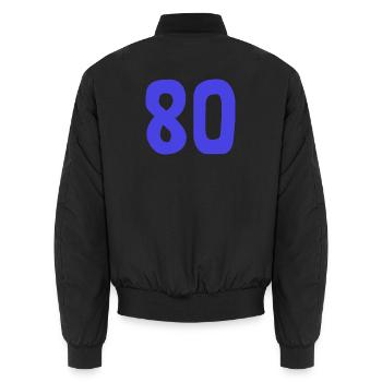 ANNIVERSAIRE. HAPPY BIRTHDAY. JOYEUX ANNIVERSAIRE. - Bomber unisexe - noir - Dos - AI Model Male 185 light (185cm)