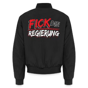 Fick Die Regierung Gegen Anti StaatFick Die Regier - Unisex Bomberjacke - Schwarz - Hinten - AI Model Male 185 light (185cm)