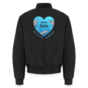 bester Sohn - Unisex Bomberjacke - Schwarz - Hinten - AI Model Male 185 light (185cm)