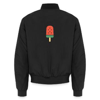 Sweet Summer Slice - Unisex Bomber Jacket - black - Back - AI Model Male 185 light (185cm)