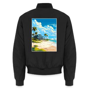 Turks- und Caicosinseln Karibik Reiseposter - Unisex Bomberjacke - Schwarz - Hinten - AI Model Male 185 light (185cm)