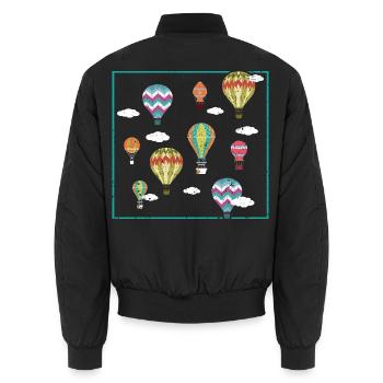 Heißluftballon-Liebhaber Ballonfahrt Luftschiffer - Unisex Bomberjacke - Schwarz - Hinten - AI Model Male 185 light (185cm)