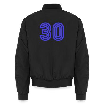 30. 30 YEARS. 30th ANNIVERSARY. 30 YEARS ANNIVERSARY. - Unisex Bomber Jacket - black - Back - AI Model Male 185 light (185cm)