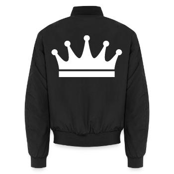 Kronen-Silhouette - Unisex Bomberjacke - Schwarz - Hinten - AI Model Male 185 light (185cm)