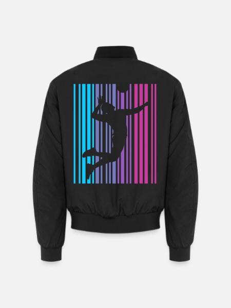 Volleyball Retro Volleyballspieler Volleyballer - Unisex Bomberjacke - Schwarz