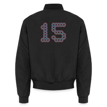 ANNIVERSAIRE. 15. 15 ANS. 15e ANNIVERSAIRE - Bomber unisexe - noir - Dos - AI Model Male 185 light (185cm)