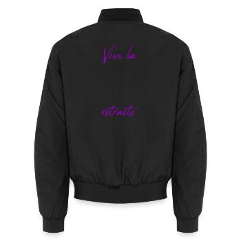 RETRAITE. RETRAITE. RETRAITEE. BONNE RETRAITE - Bomber unisexe - noir - Dos - AI Model Male 185 light (185cm)