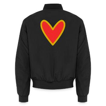 PAPA. VATERTAG. FROHER VATERTAG. ALLES GUTE ZUM GEBURTSTAG. - Unisex Bomberjacke - Schwarz - Hinten - AI Model Male 185 light (185cm)