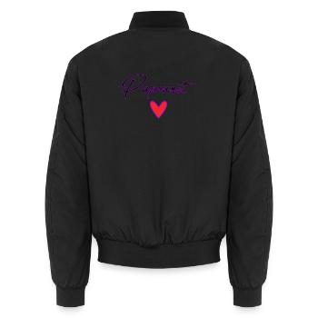 PAPOUNET. PAPA. VATERTAG. FROHER VATERTAG - Unisex Bomberjacke - Schwarz - Hinten - AI Model Male 185 light (185cm)