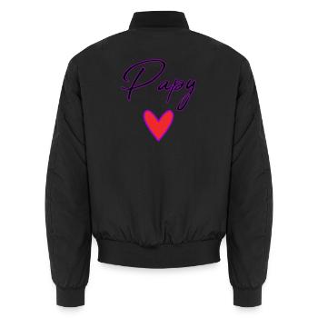 PAPY. PAPA. FÊTE DES PÈRES. BONNE FÊTE PAPA - Bomber unisexe - noir - Dos - AI Model Male 185 light (185cm)