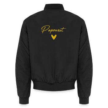 PAPOUNET. PAPA. FÊTE DES PÈRES. BONNE FÊTE PAPA - Bomber unisexe - noir - Dos - AI Model Male 185 light (185cm)