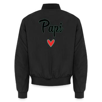 PAPY. PAPA. FÊTE DES PÈRES. BONNE FÊTE PAPA. BONNE - Bomber unisexe - noir - Dos - AI Model Male 185 light (185cm)