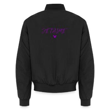 MOTHER'S DAY. HAPPY MOTHER'S DAY. MOM - Unisex Bomber Jacket - black - Back - AI Model Male 185 light (185cm)