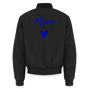 MUTTERTAG. SCHÖNEN MUTTERTAG. MAMA - Unisex Bomberjacke - Schwarz - Hinten - AI Model Male 185 light (185cm)