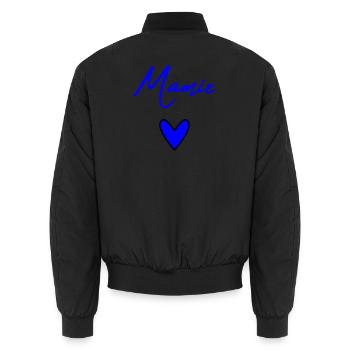 GRANNY. MOTHER'S DAY. HAPPY BIRTHDAY GRANDMA. I LOVE YOU - Unisex Bomber Jacket - black - Back - AI Model Male 185 light (185cm)