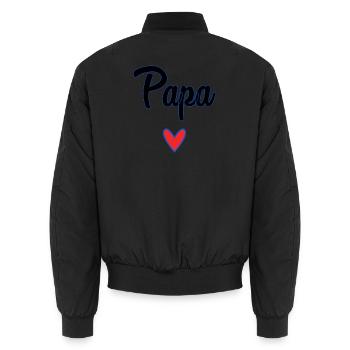 PAPA. FÊTE DES PÈRES. BONNE FÊTE PAPA. BONNE FÊTE. - Bomber unisexe - noir - Dos - AI Model Male 185 light (185cm)