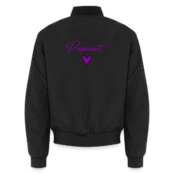 PAPOUNET. PAPA. FÊTE DES PÈRES. BONNE FÊTE PAPA - Bomber unisexe - noir - Dos - AI Model Male 185 light (185cm)
