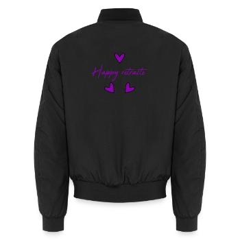 RETRAITE. COLLEGUE. RETRAITE. RETRAITEE. RETRAITE. - Bomber unisexe - noir - Dos - AI Model Male 185 light (185cm)